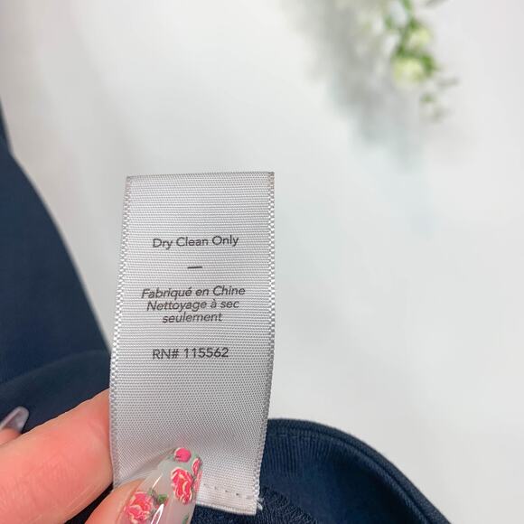 ELIZABETH & JAMES Renata fit & flare dress silver latch hook waist navy 3019 - Picture 11 of 15